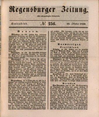 Regensburger Zeitung Samstag 26. Oktober 1839