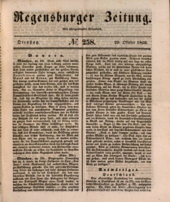 Regensburger Zeitung Dienstag 29. Oktober 1839