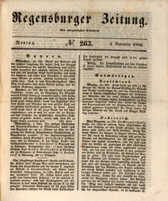 Regensburger Zeitung Montag 4. November 1839