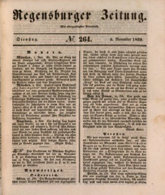 Regensburger Zeitung Dienstag 5. November 1839