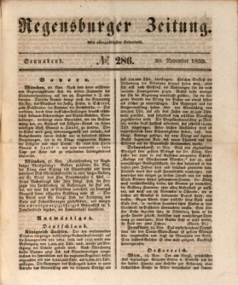 Regensburger Zeitung Samstag 30. November 1839