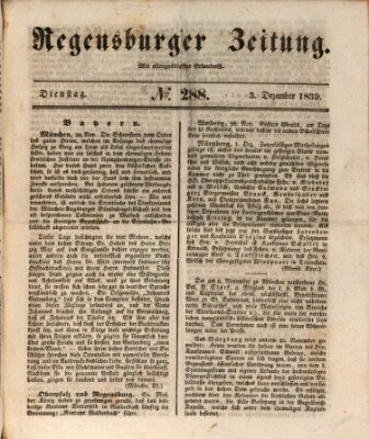 Regensburger Zeitung Dienstag 3. Dezember 1839