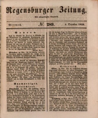 Regensburger Zeitung Mittwoch 4. Dezember 1839