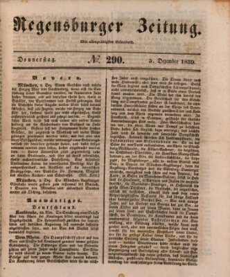 Regensburger Zeitung Donnerstag 5. Dezember 1839