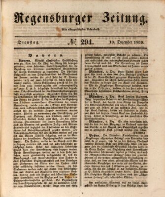 Regensburger Zeitung Dienstag 10. Dezember 1839