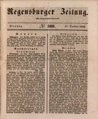 Regensburger Zeitung Dienstag 17. Dezember 1839