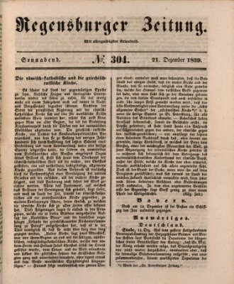 Regensburger Zeitung Samstag 21. Dezember 1839