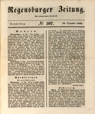 Regensburger Zeitung Donnerstag 26. Dezember 1839