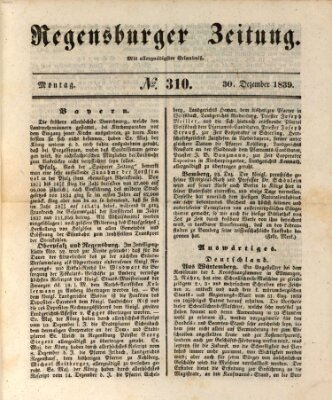 Regensburger Zeitung Montag 30. Dezember 1839