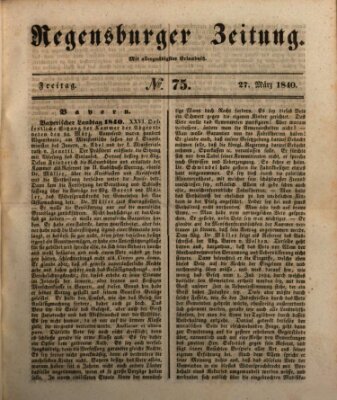 Regensburger Zeitung Freitag 27. März 1840