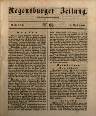 Regensburger Zeitung Mittwoch 8. April 1840