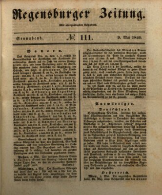 Regensburger Zeitung Samstag 9. Mai 1840