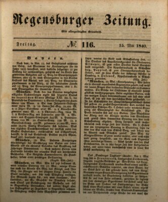 Regensburger Zeitung Freitag 15. Mai 1840