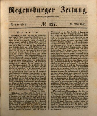 Regensburger Zeitung Donnerstag 28. Mai 1840