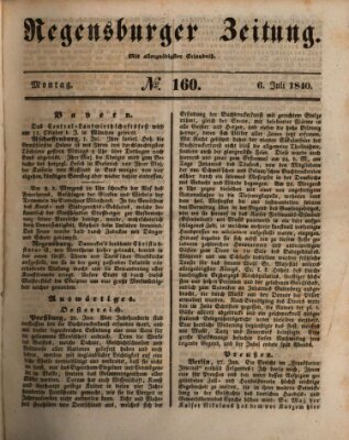 Regensburger Zeitung Montag 6. Juli 1840