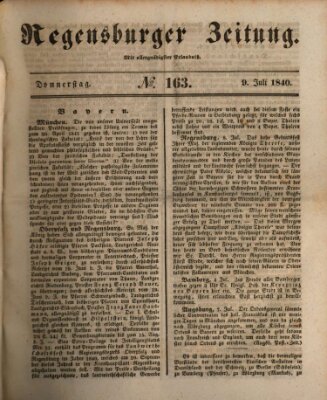 Regensburger Zeitung Donnerstag 9. Juli 1840