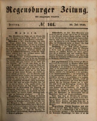 Regensburger Zeitung Freitag 10. Juli 1840