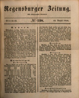 Regensburger Zeitung Mittwoch 19. August 1840