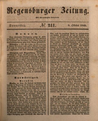 Regensburger Zeitung Donnerstag 8. Oktober 1840