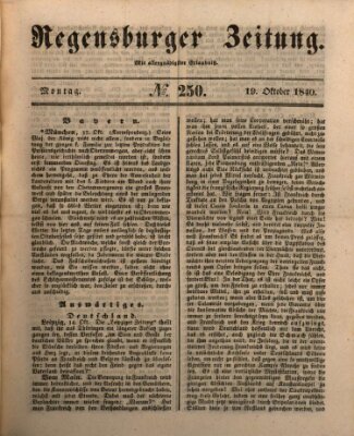 Regensburger Zeitung Montag 19. Oktober 1840