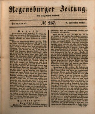 Regensburger Zeitung Samstag 7. November 1840