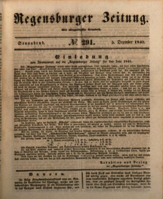 Regensburger Zeitung Samstag 5. Dezember 1840