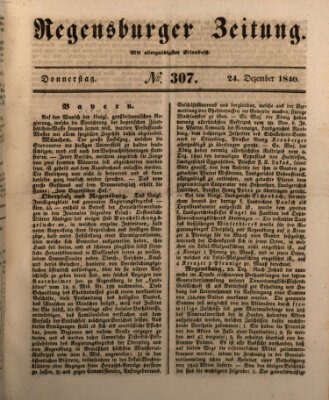 Regensburger Zeitung Donnerstag 24. Dezember 1840