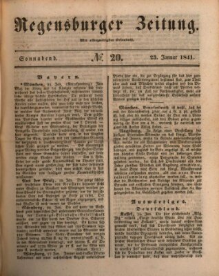 Regensburger Zeitung Samstag 23. Januar 1841