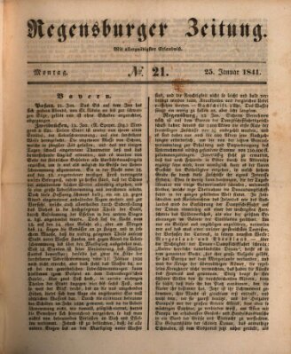 Regensburger Zeitung Montag 25. Januar 1841