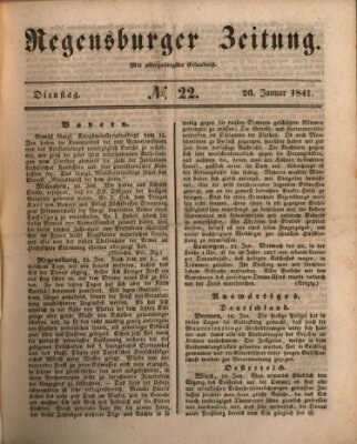 Regensburger Zeitung Dienstag 26. Januar 1841