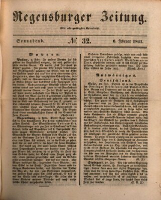 Regensburger Zeitung Samstag 6. Februar 1841