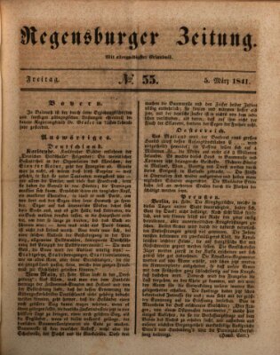 Regensburger Zeitung Freitag 5. März 1841