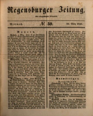 Regensburger Zeitung Mittwoch 10. März 1841