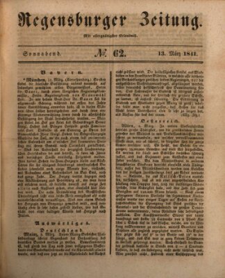 Regensburger Zeitung Samstag 13. März 1841