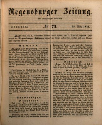 Regensburger Zeitung Donnerstag 25. März 1841