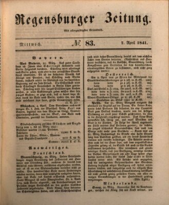 Regensburger Zeitung Wednesday 7. April 1841