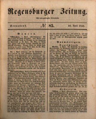 Regensburger Zeitung Samstag 10. April 1841