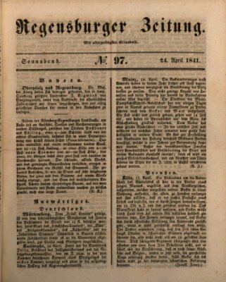 Regensburger Zeitung Samstag 24. April 1841