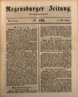 Regensburger Zeitung Dienstag 4. Mai 1841