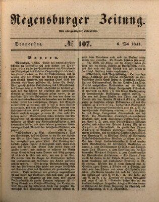 Regensburger Zeitung Donnerstag 6. Mai 1841