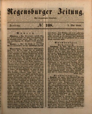 Regensburger Zeitung Freitag 7. Mai 1841