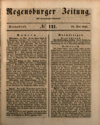 Regensburger Zeitung Samstag 22. Mai 1841