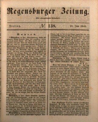 Regensburger Zeitung Freitag 11. Juni 1841