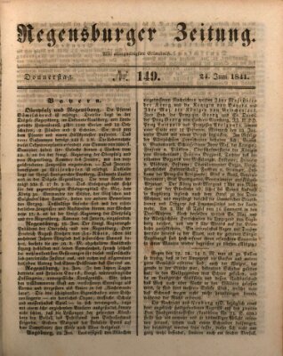 Regensburger Zeitung Donnerstag 24. Juni 1841