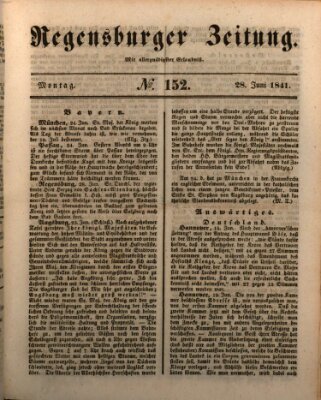 Regensburger Zeitung Montag 28. Juni 1841