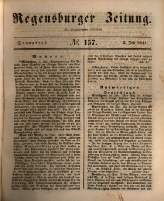 Regensburger Zeitung Samstag 3. Juli 1841