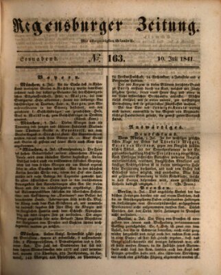 Regensburger Zeitung Samstag 10. Juli 1841