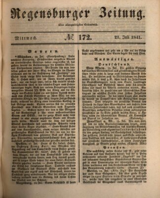 Regensburger Zeitung Mittwoch 21. Juli 1841