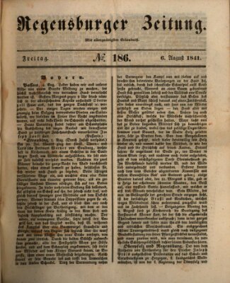 Regensburger Zeitung Freitag 6. August 1841