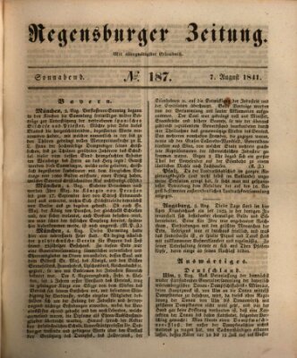 Regensburger Zeitung Samstag 7. August 1841